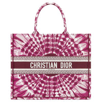 DIOR Miss Dior Cotton Tote Bag Shopping Bag Handbag Large Size Women's Purple
