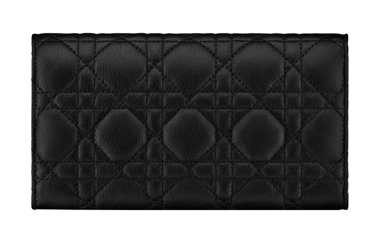 DIOR Calfskin Wallet Women's Black