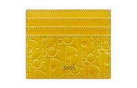 DIOR Leather Card Holder Men's Yellow