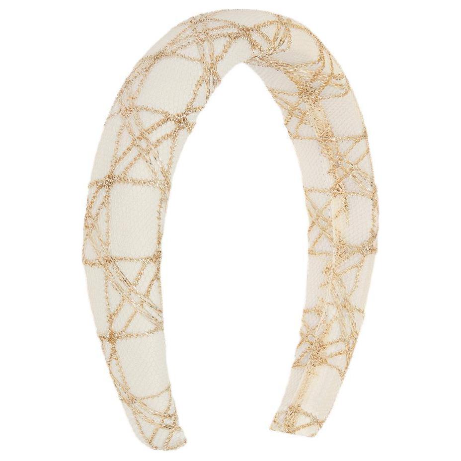 DIOR Polyamide Headbands Women's Ecru/Gold