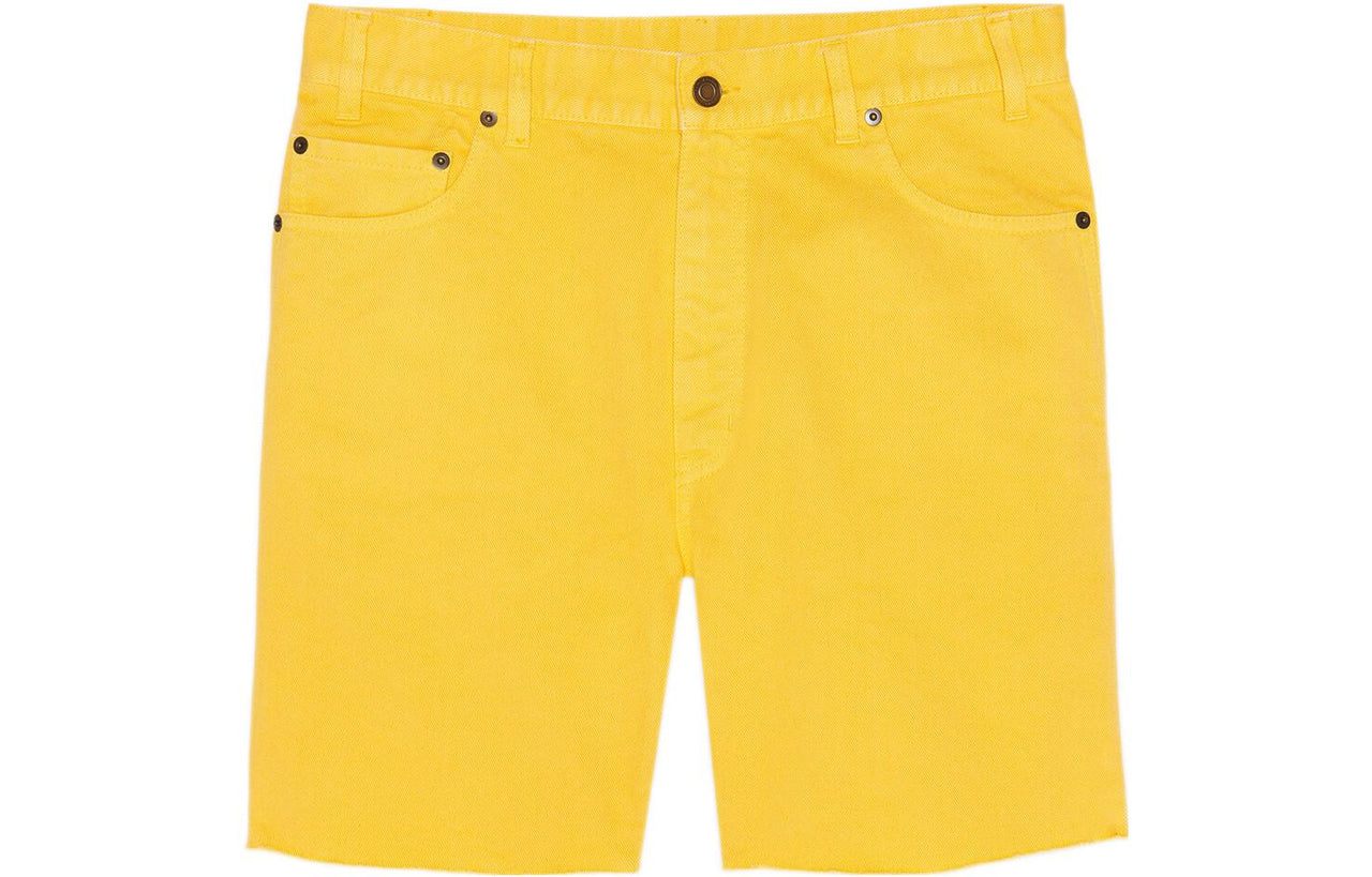 SAINT LAURENT Frayed Edge Denim Shorts