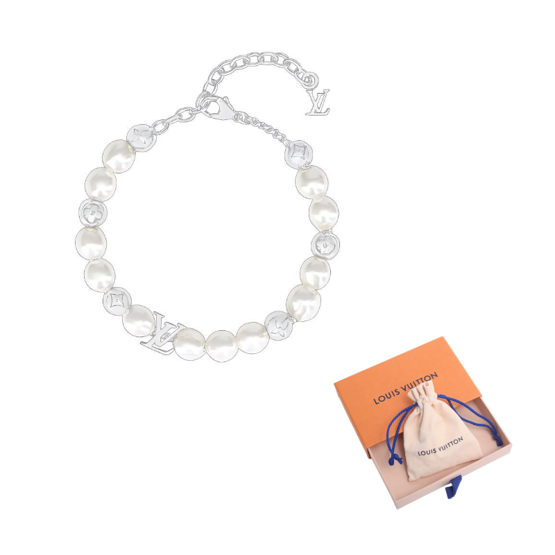 LOUIS VUITTON Metal Pearl Bracelets Unisex