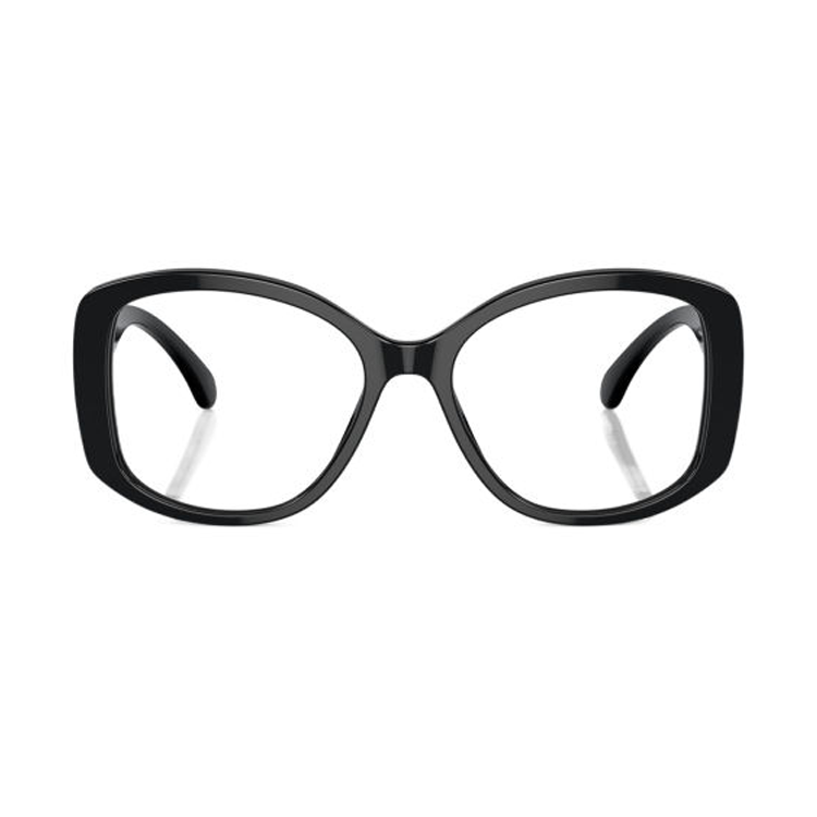 CHANEL Acetate Irregular Shape Eyeglass Frames Women's Black