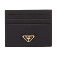PRADA Calfskin Card Holder Men's Black