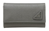 PRADA Saffiano Leather Key Pouch Men's Gray