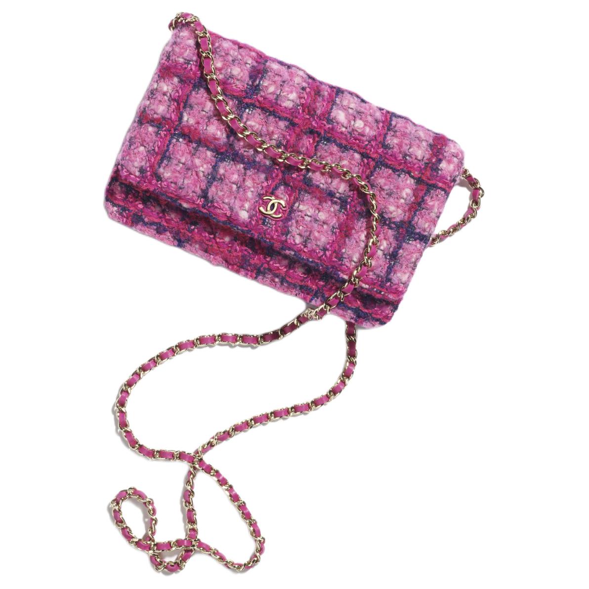 CHANEL Mixed Fiber With Cotton And Wool Shoulder Bag, Crossbody Bag Women's Pink & Peach Pink