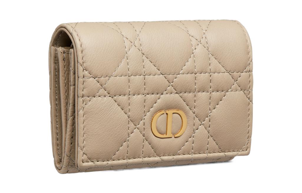 DIOR Caro Soft Calfskin Wallet Extra Small Women's Sand