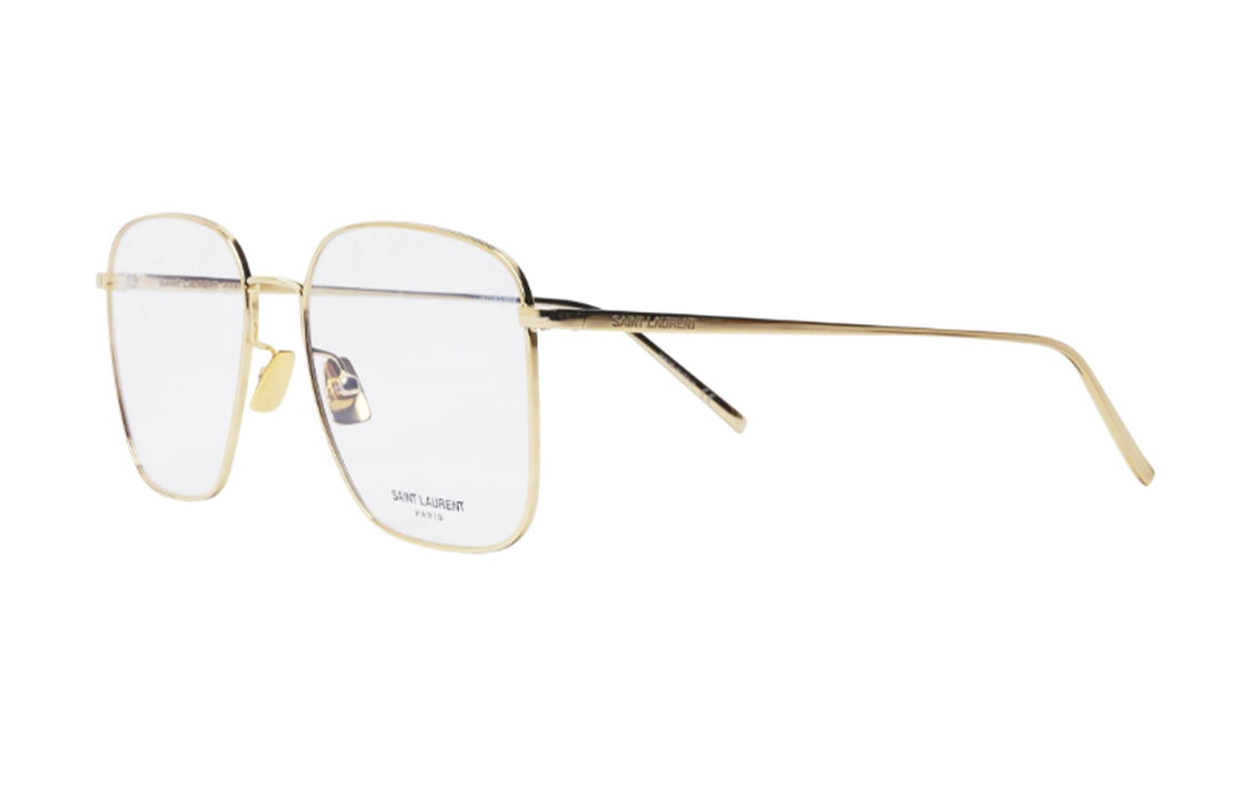 SAINT LAURENT Metal Irregular Shape Sunglasses Unisex Gold