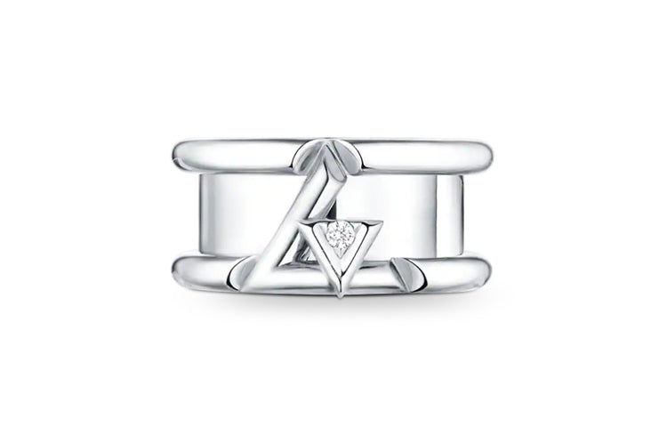 LOUIS VUITTON Lv Volt One Band Ring White Gold And Diamond