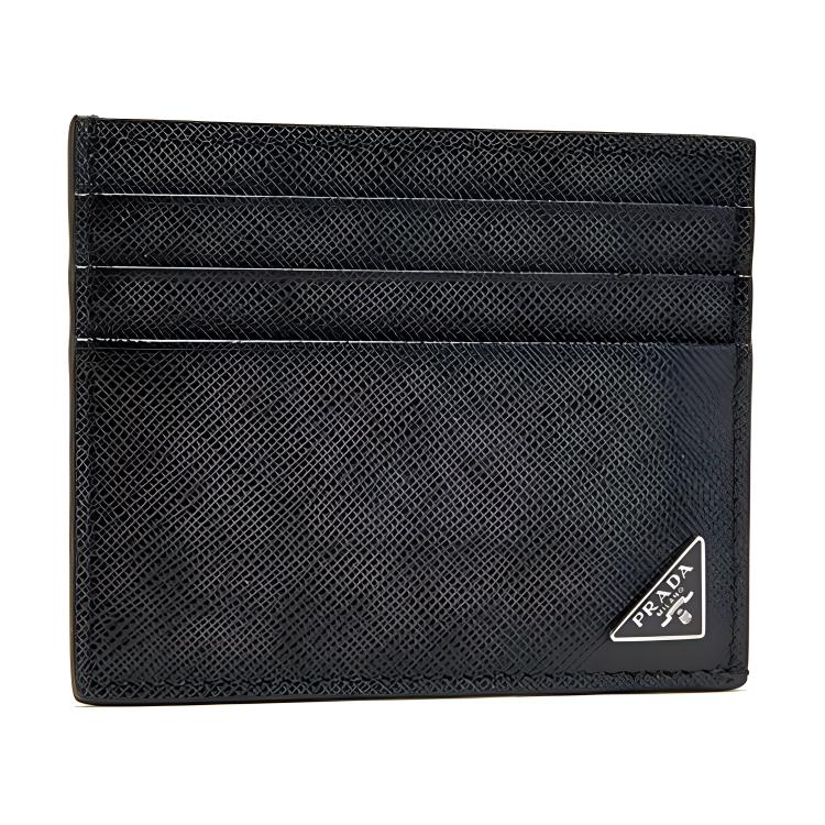 PRADA Saffiano Leather Card Holder Men's Black