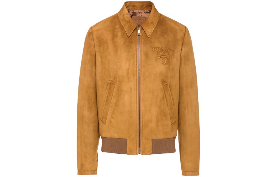 PRADA Leather Jackets Men Brown