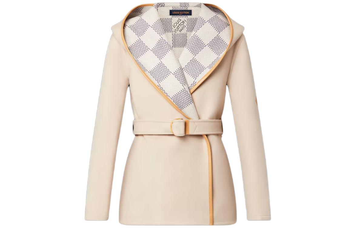 LOUIS VUITTON Damier Azur Wrap Pea Coat