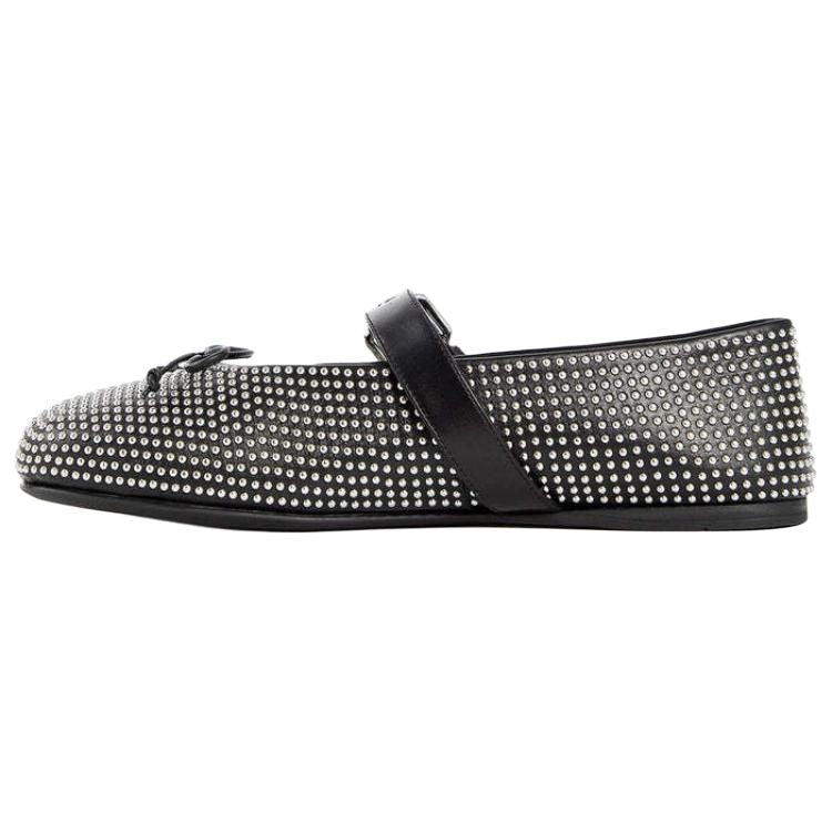 MIU MIU Flat Mary Jane Shoes Women's Black