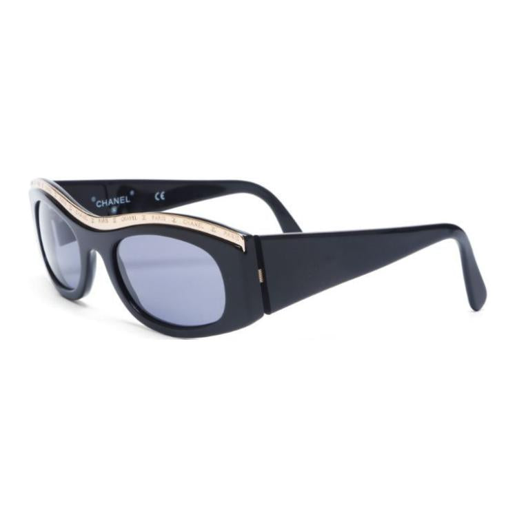 CHANEL 2000s Logo engraved Sunglasses
