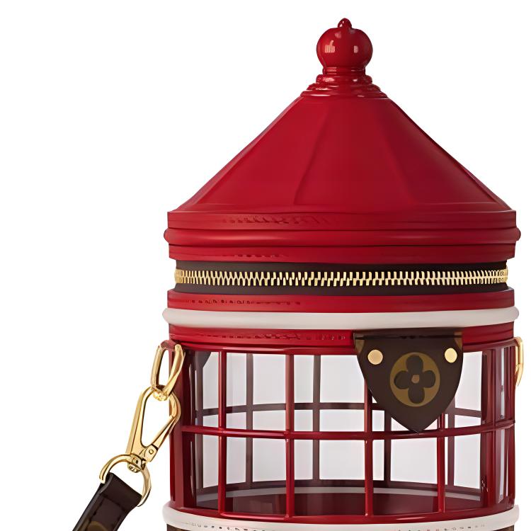 LOUIS VUITTON Phare Coated Canvas With Leather Bucket Bags Shoulder Bag Crossbody Bag Women's Red & Brown
