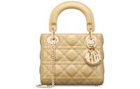 DIOR Lady Dior Sheepskin Lady Dior Bag, Shoulder Bag, Crossbody Bag, Handbag Mini Women's Light Yellow
