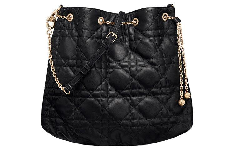 DIOR Ammi Sheepskin Bucket Bags Crossbody Bag Shoulder Bag Women's Black