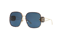 DIOR Metal Square Sunglasses Women's Gold