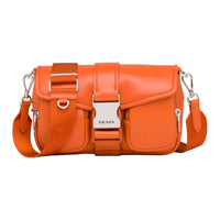 PRADA Recycled Nylon With Sheepskin Crossbody Bags Shoulder Bags Women's Papaya Orange