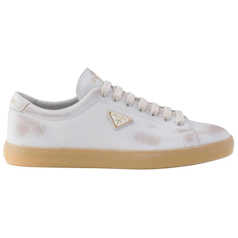 PRADA Low Top Skateboard Shoes Men's White