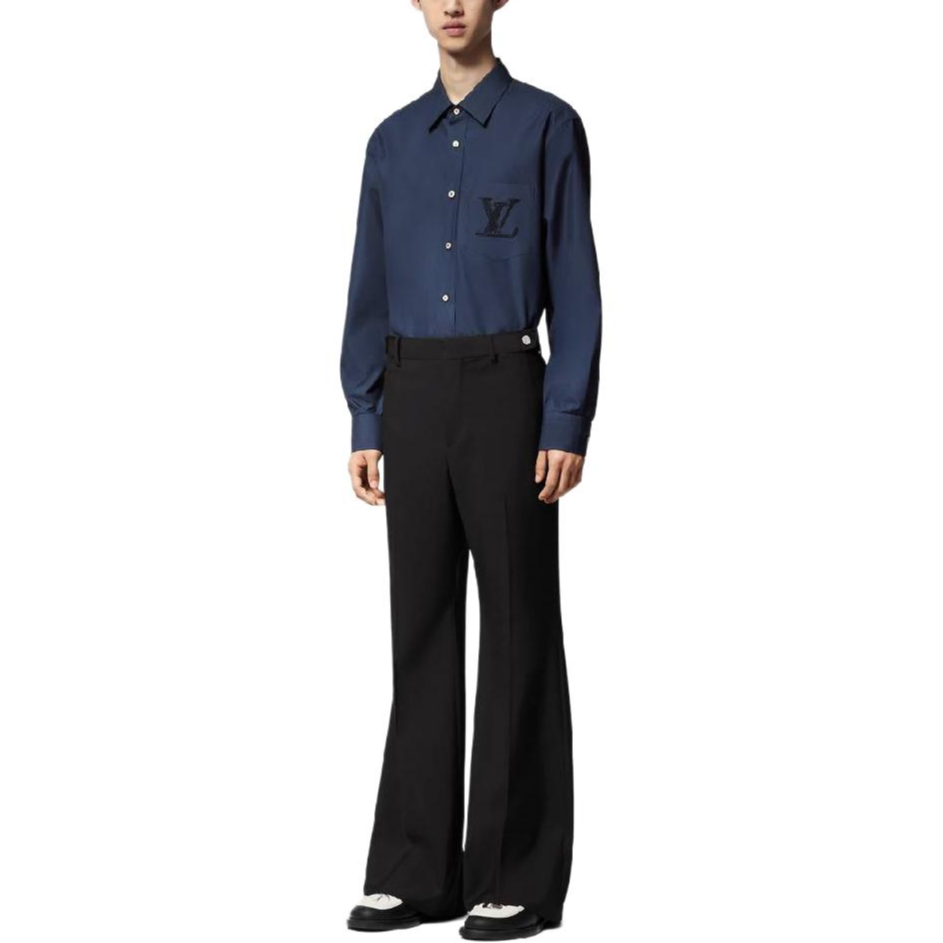 LOUIS VUITTON Embroidered Long-Sleeved Cotton Shirt