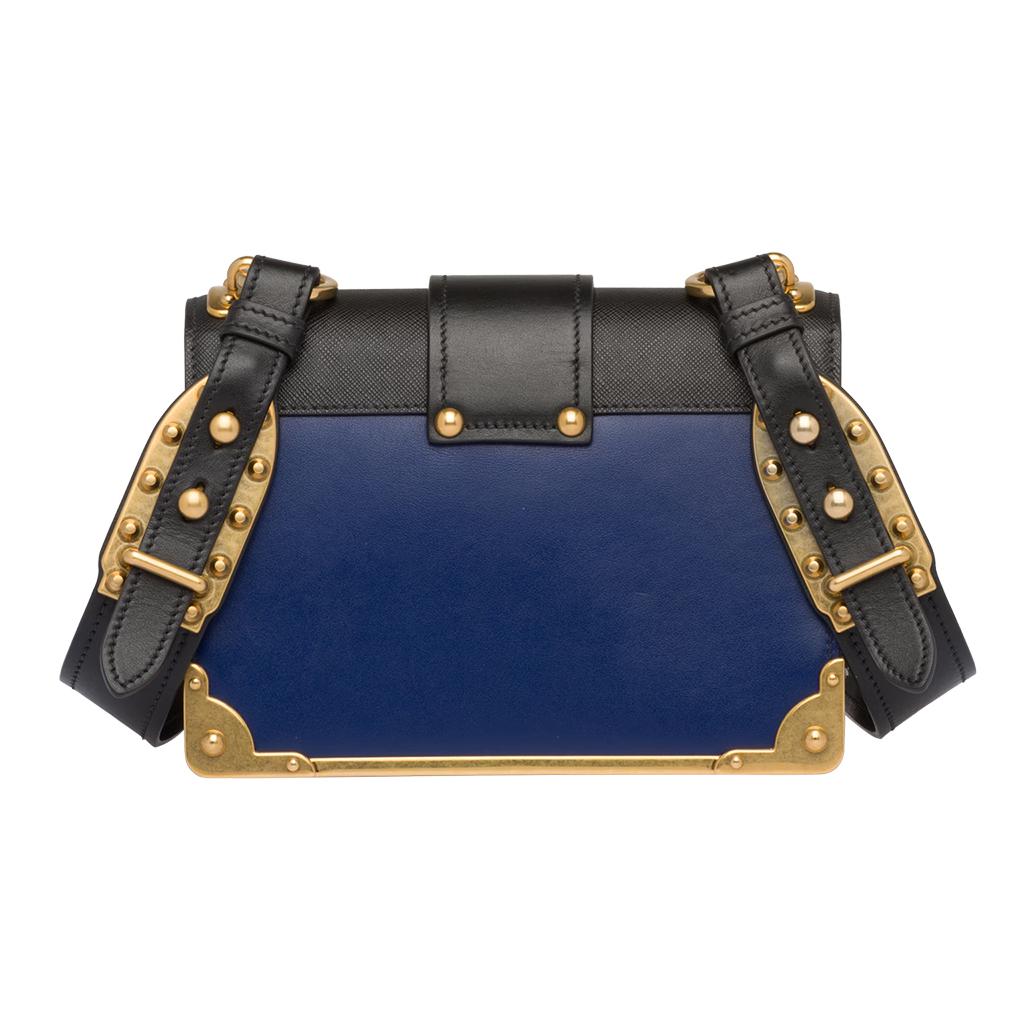PRADA Cahier Calfskin Handbag Shoulder Bag Crossbody Bag Women's Blue