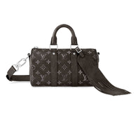 LOUIS VUITTON KeepallBandoulière Monogram Matte Cow Leather One Shoulder Crossbody Portable Travel Bag Men's Black