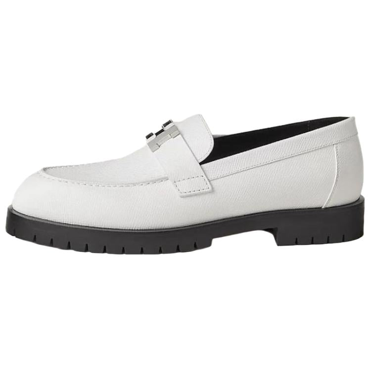 HERMES Faubourg Loafers Women's White