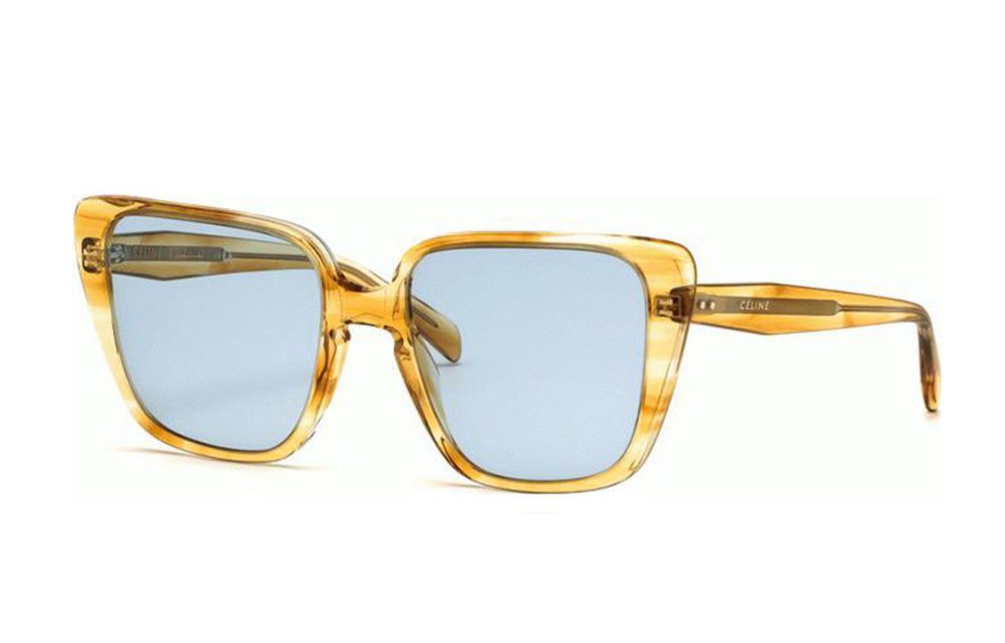 CELINE Acetate Irregular Shape Sunglasses Women's Yellow