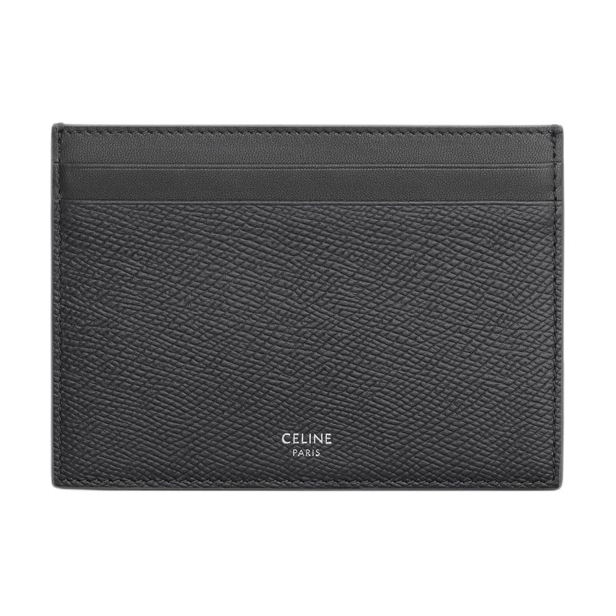 CELINE Grained Calfskin Card Holder Regular Men's Gray