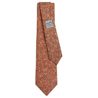 HERMES Silk Ties Men's Orange/Gray