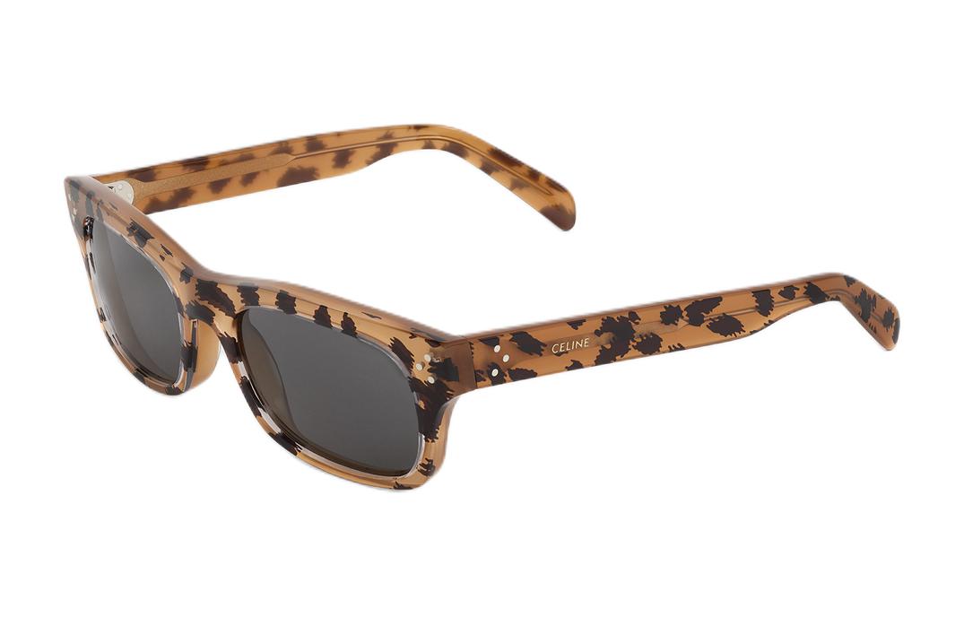 CELINE Acetate Rectangular Sunglasses Unisex Brown