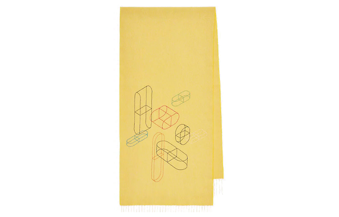 HERMES Knit Scarves Men Yellow