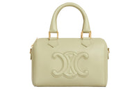 CELINE Cuir Triomphe Smooth Calf Leather Boston Bag Shoulder Bag Crossbody Bag Handbag Small Size Women's Almond Green
