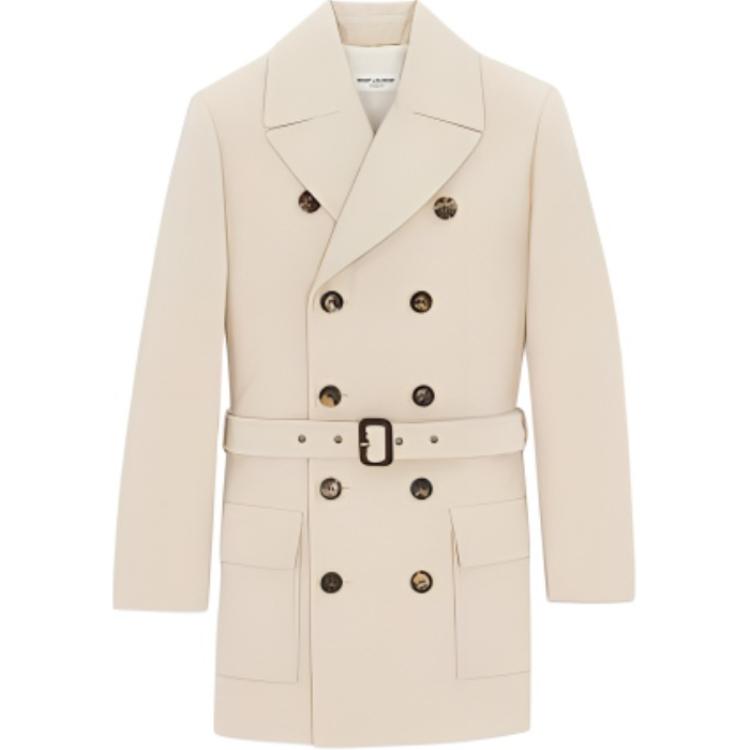 SAINT LAURENT Belted Double breasted Coat