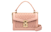 MIU MIU Miu Confidential Sheepskin Messenger Bag Handbag Shoulder Bag Crossbody Bag Women's Cameo Brown Beige
