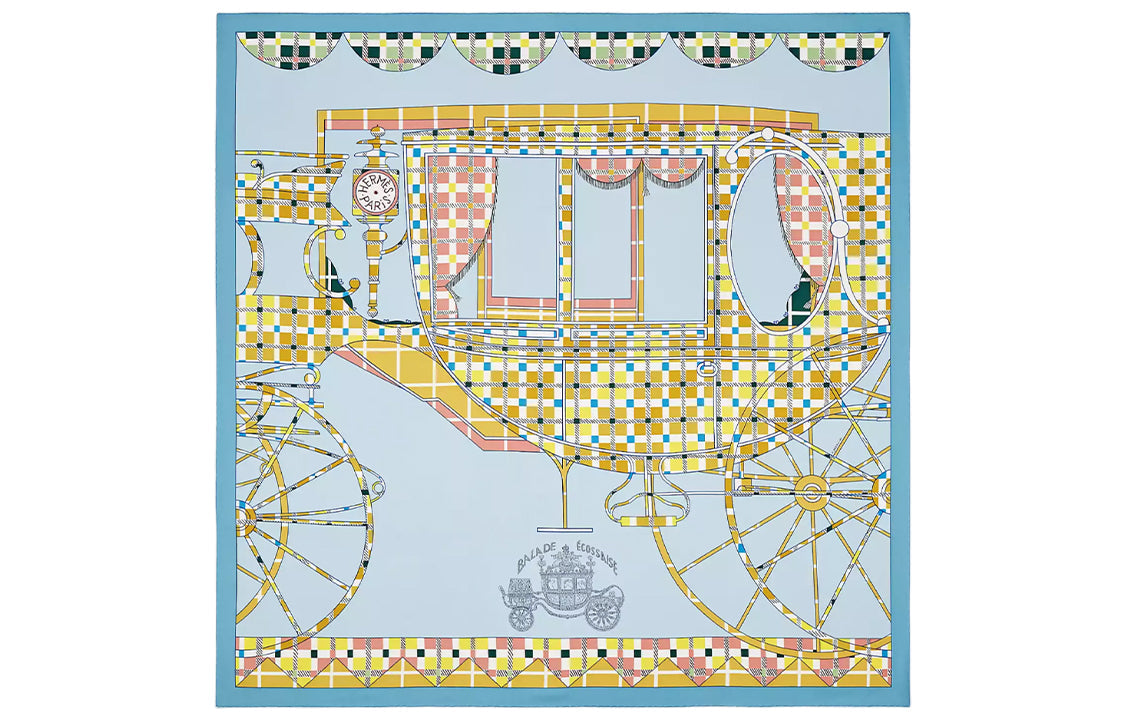 HERMES Silk Scarves Women's Blue