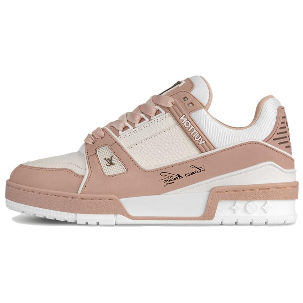 LOUIS VUITTON Trainer Low Top Skateboard Shoes Women's Pink White