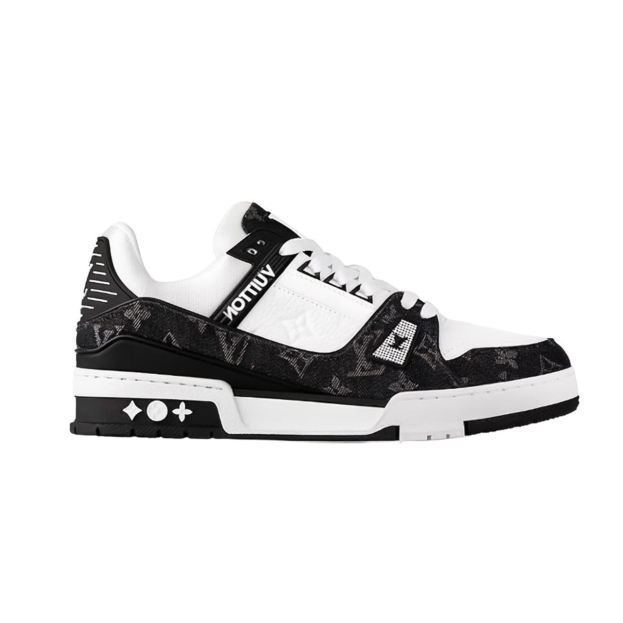 LOUIS VUITTON Panda Kitten Low-Top Skateboard Shoes Unisex Black White