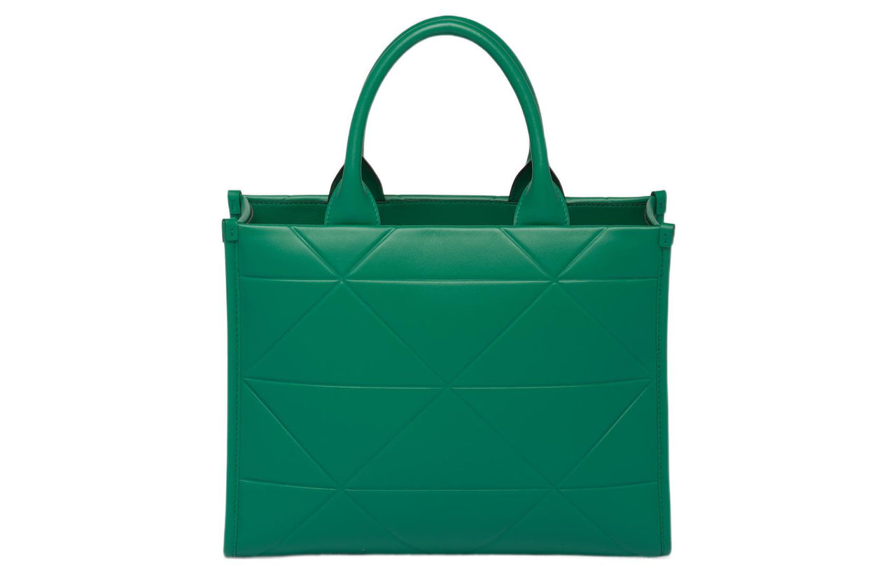 PRADA Leather Tote Bag Shopping Bag Shoulder Bag Crossbody Bag Handbag Small Size Women's Green