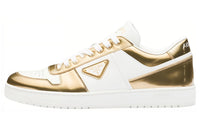 PRADA Downtown Low Top Stylish Skateboarding Shoes Men's White Gold