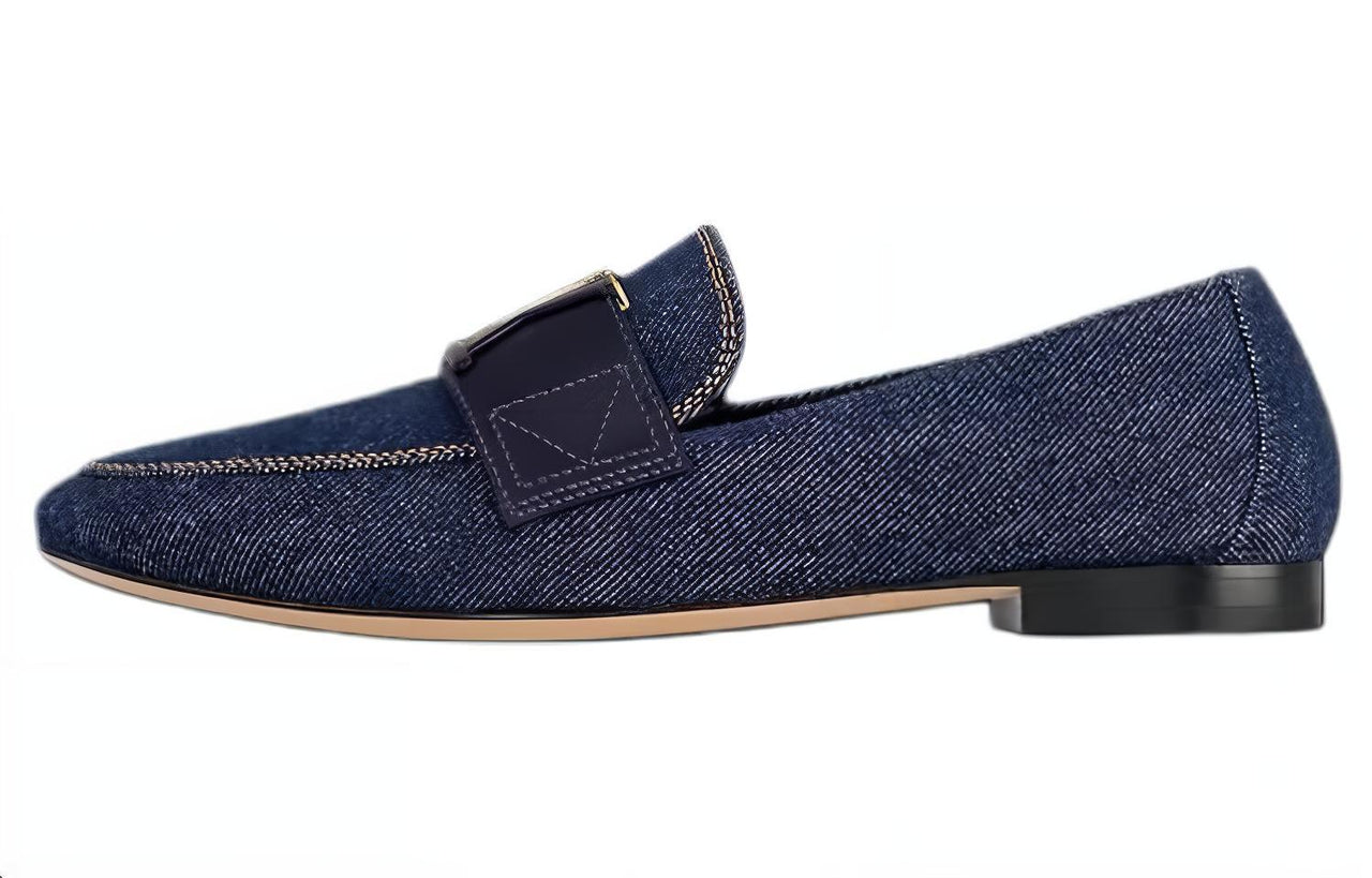 LOUIS VUITTON Capri Loafers Women's Dark Blue