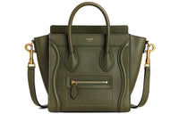 CELINE Luggage Calfskin Smile Bag Shoulder Bag Crossbody Bag Handbag Women's Olive Green