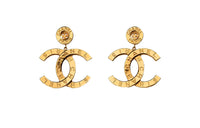 CHANEL Paris Button Earrings Large