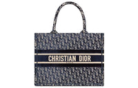 DIOR BookTote Velvet Tote Bag Shopping Bag Shoulder Bags Handbags Medium Size Women's Dark Blue