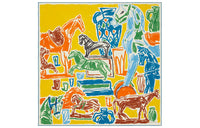 HERMES Silk Scarves Men Yellow