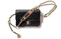 CHANEL 22SS Calfskin Shoulder Bag, Crossbody Bag Women's Black