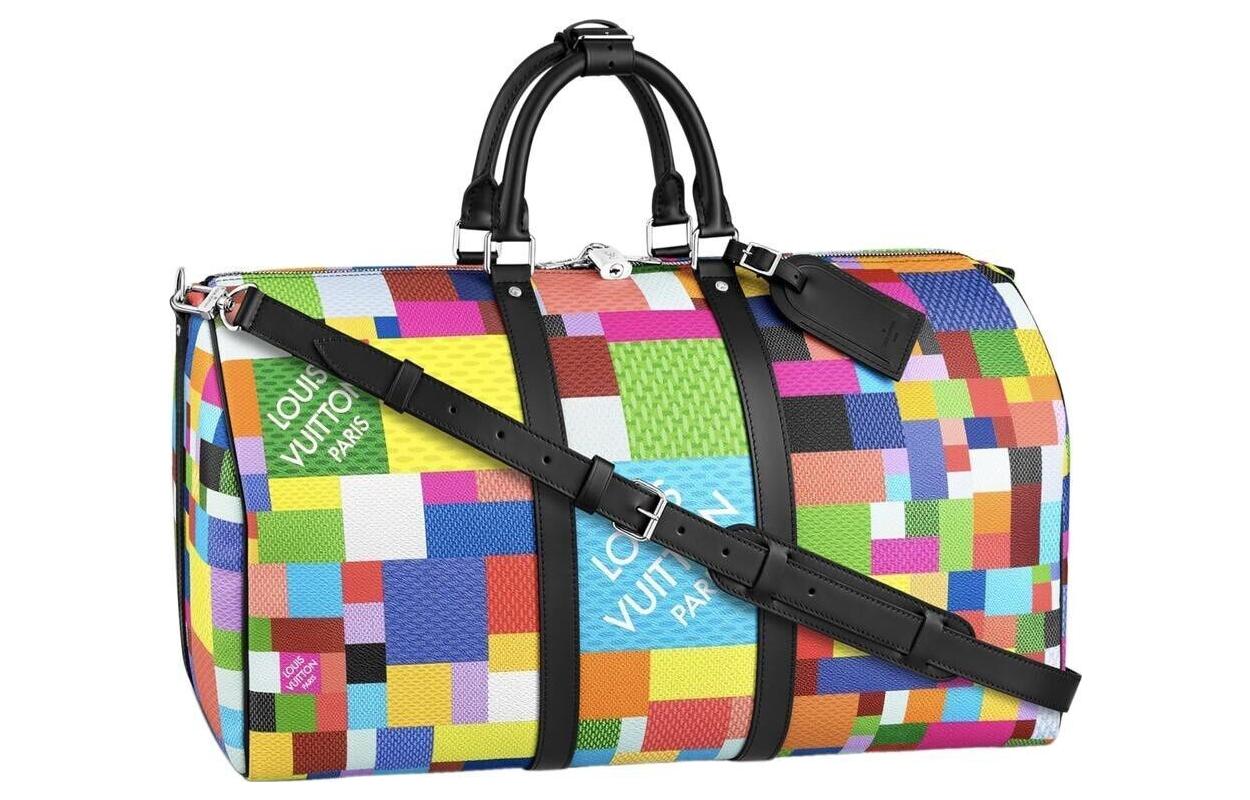 LOUIS VUITTON Keepall Bandouliere 50 Damier Graphite 3D Multicolor