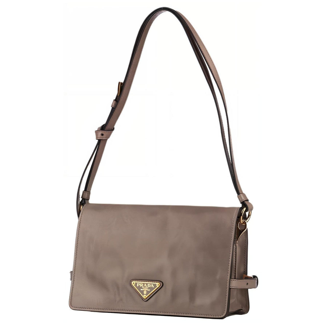 PRADA Calfskin Shoulder Bag Regular Women's Brown