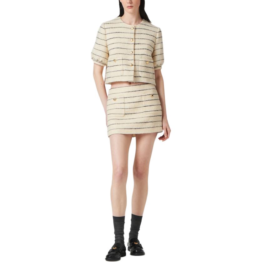 MIU MIU Striped Knit Mini Skirt